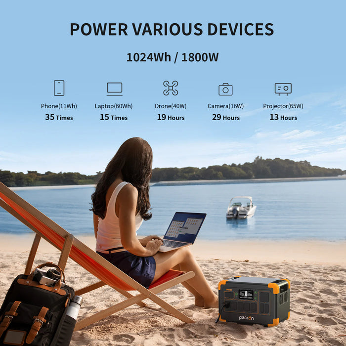 PECRON | E1000LFP Portable Power Station | 1800W | 1024Wh