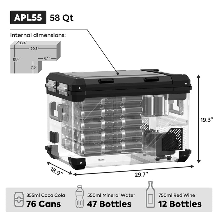 ICECO | 58QT APL55 Cooler + *BLUETTI | EB3A Portable Power Station + Pv200W Solar Panel