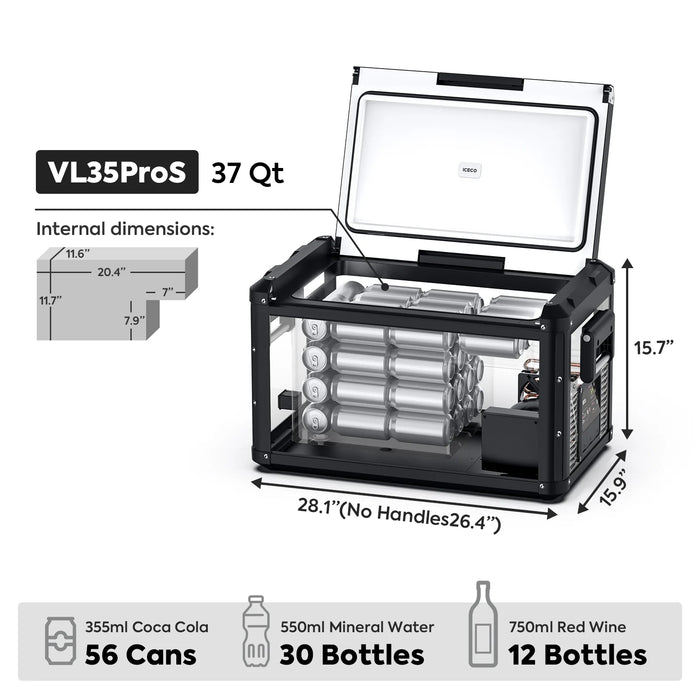 ICECO | 37QT VL35ProS Single Zone Portable Fridge Freezer